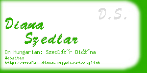 diana szedlar business card